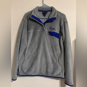 Kids Patagonia Girl Zip-Up Sweater in Gray and Blue Size XL